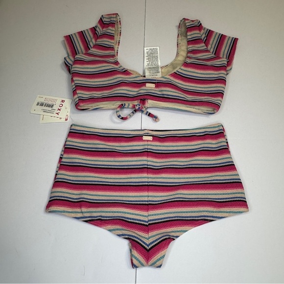 Roxy Churros Crop Top & High Waist Shorty Bikini Set | Size S | NWT - Picture 2 of 8